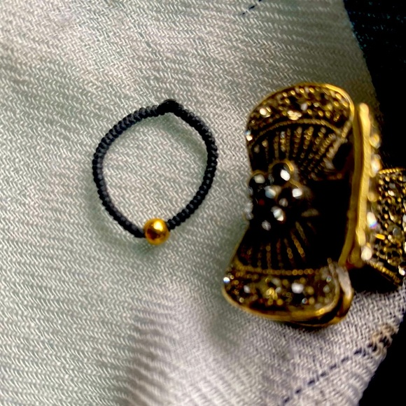 HANDMADE BEAD SOLITARY 24K GOLD BEAD DELICATE Ring UBER RARE GORG MAJESTIC